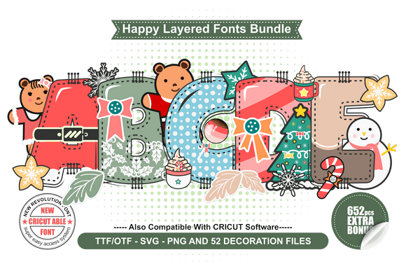 Happy Cristmas Bundle: A Playful Layered Display Font for Festive Campaigns