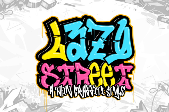 Lazy Street: A Thin Multi-Layered Graffiti Display Font for Editorial Design